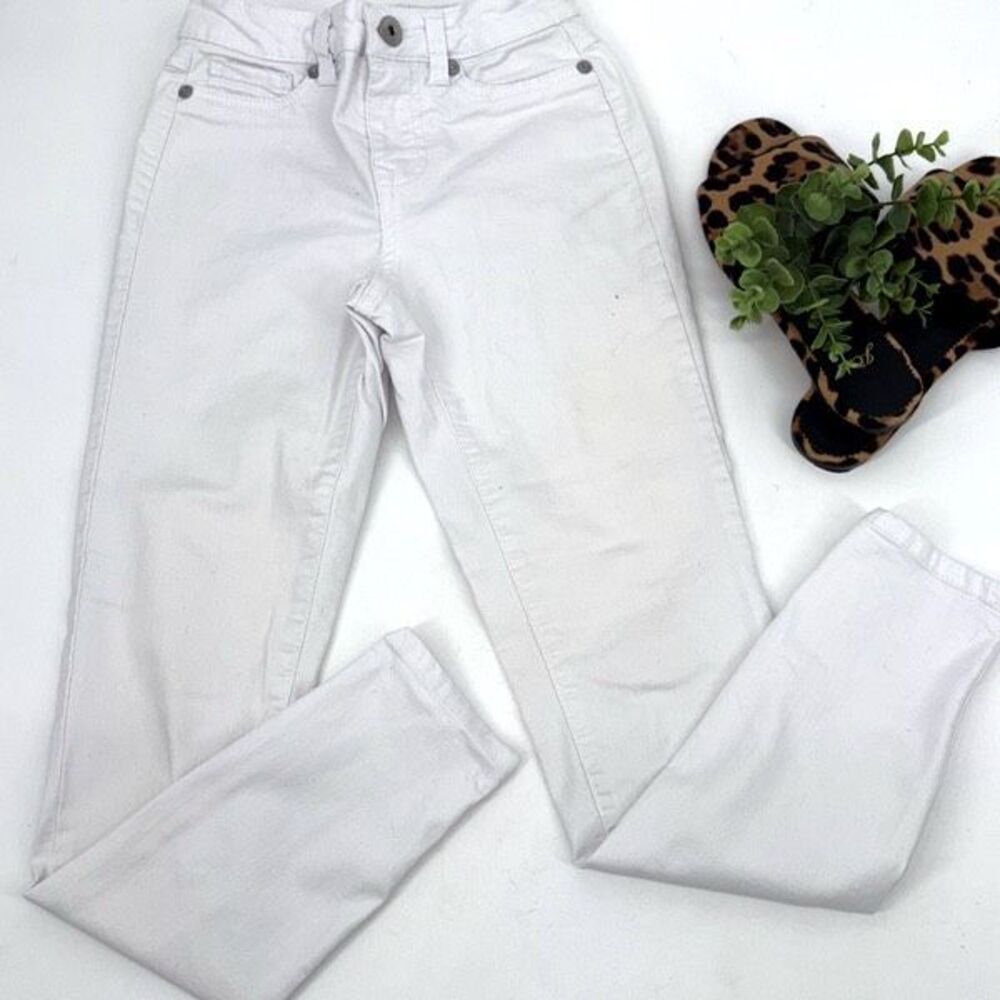 Blue Spice Cropped Stretch Skinny Jean Pants White Size 0